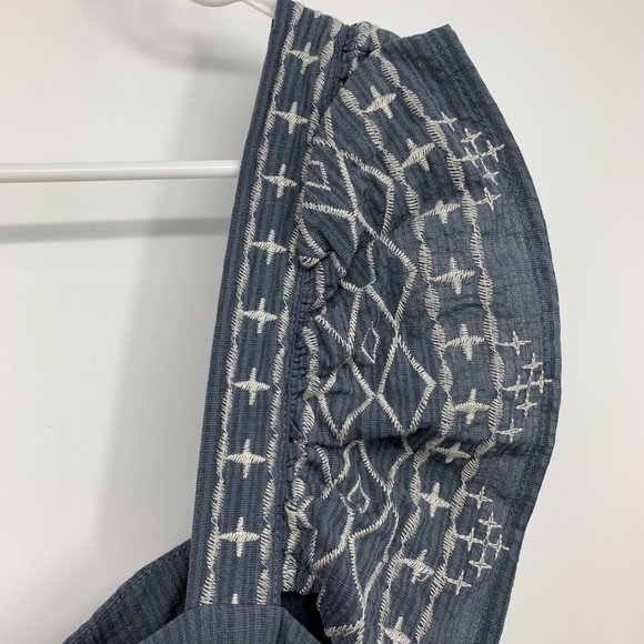 Knox Rose Dress Blue Embroidered Ruffle Short Sleeve Tiered NWT - Picture 11 of 13